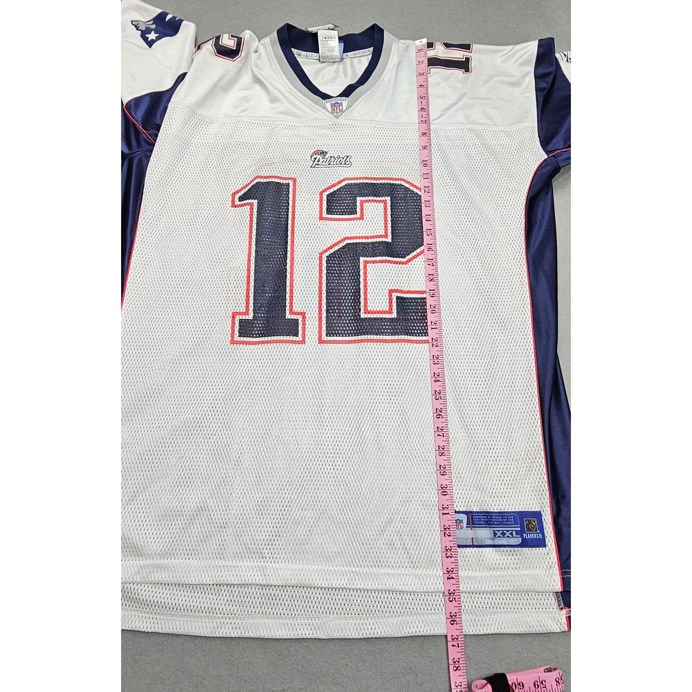 New England Patriots Jersey Mens XXL White Reebok On Field Tom Brady #12 NFL VTG - Picture 5 of 13